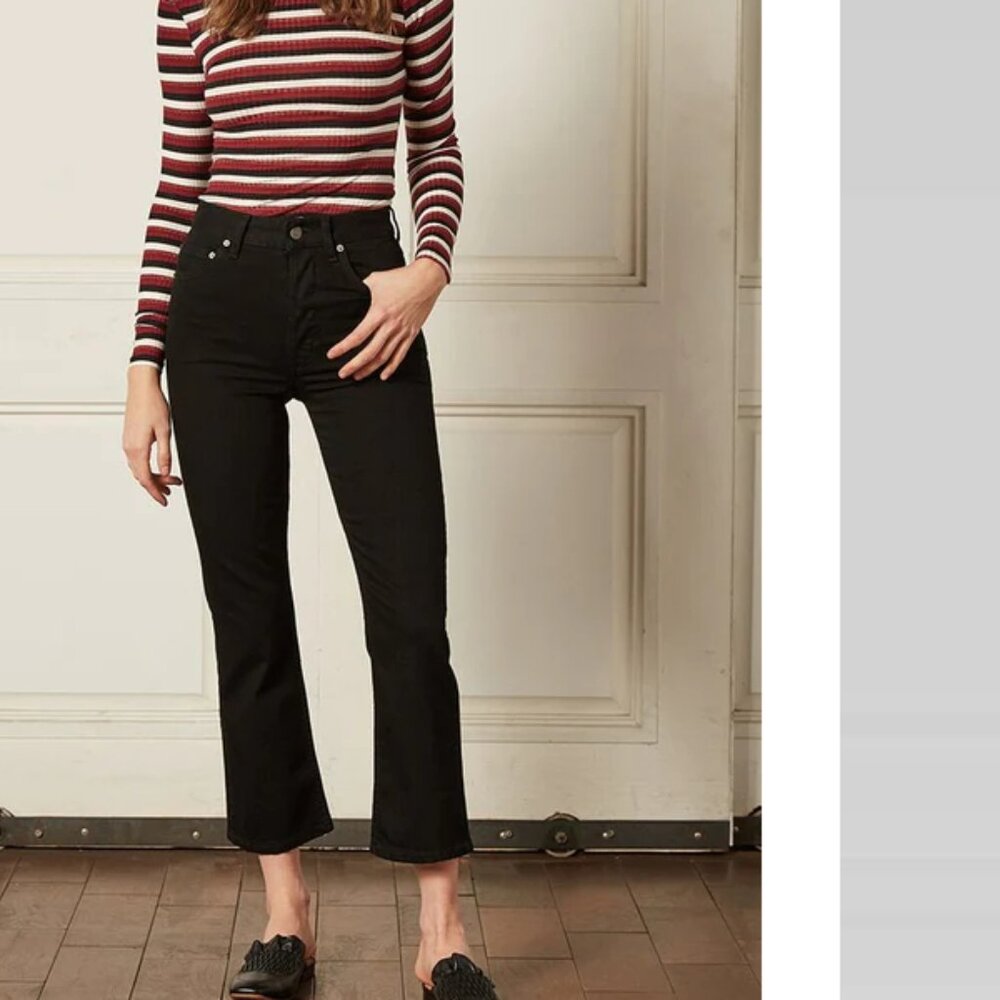 Boyish‎ Brady Crop Flare Denim Jeans La Strada Black 25